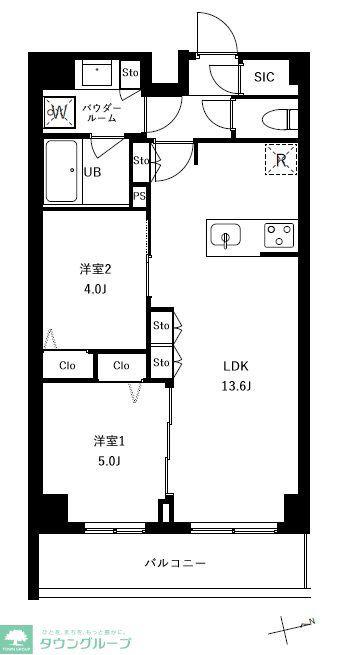 アーバンパーク船堀II(2LDK/4階)の間取り写真