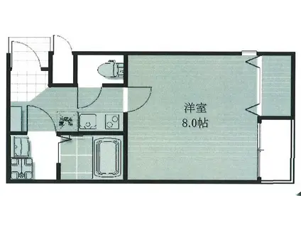 LAPIS(1K/2階)の間取り写真