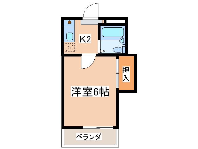 グリーンビュー湘南(1K/2階)の間取り写真