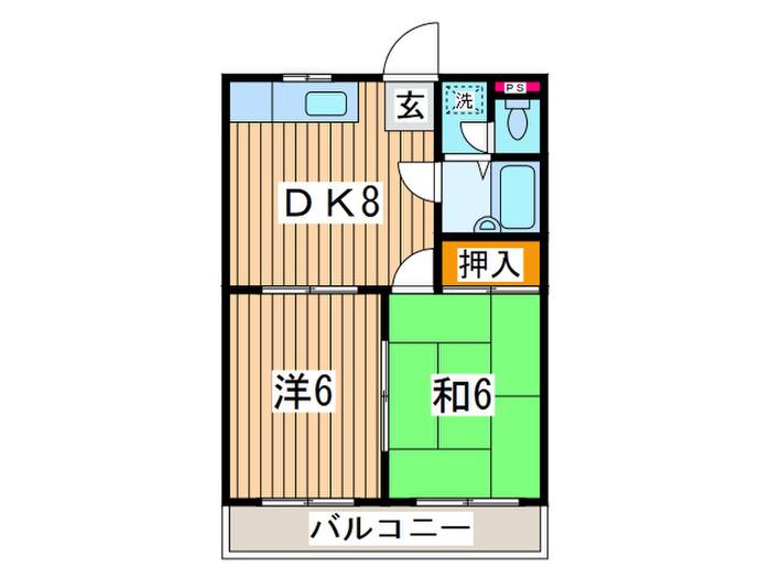 メゾンルピナス(2DK/2階)の間取り写真