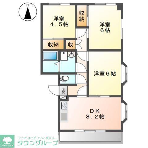 グランディール天神(3DK/3階)の間取り写真