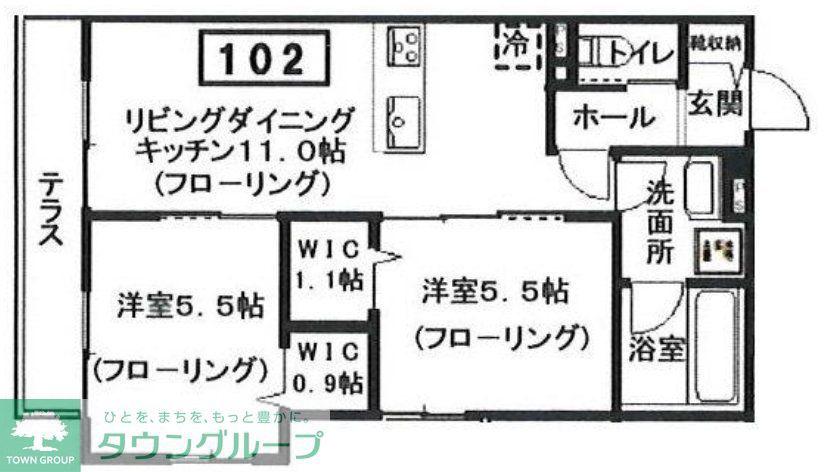 へーベルメゾン宮前2丁目(2LDK/1階)の間取り写真