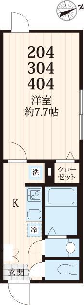 THE PRECIOUS 池袋本町(1K/2階)の間取り写真