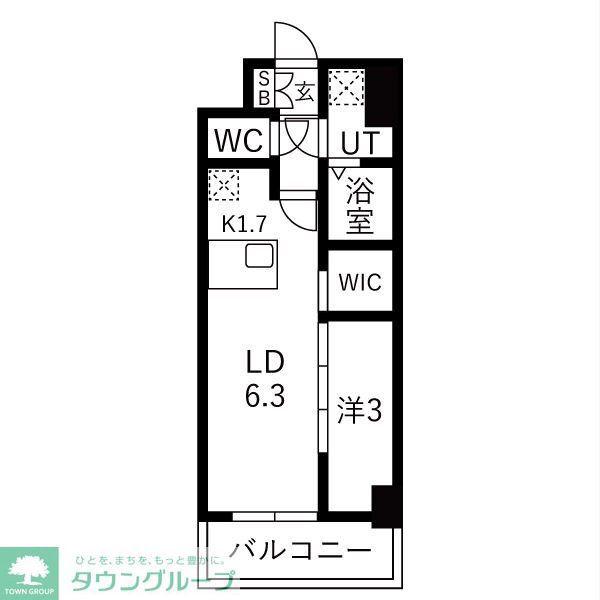 メイクスアート浄心(1LDK/9階)の間取り写真