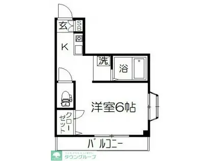 グランデュールメルヘン(1K/3階)の間取り写真