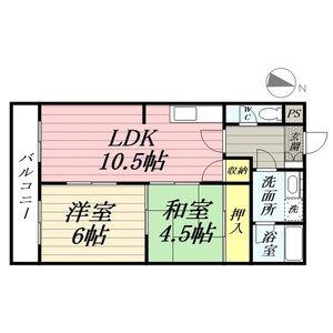 レジデンス領下(2LDK/3階)の間取り写真