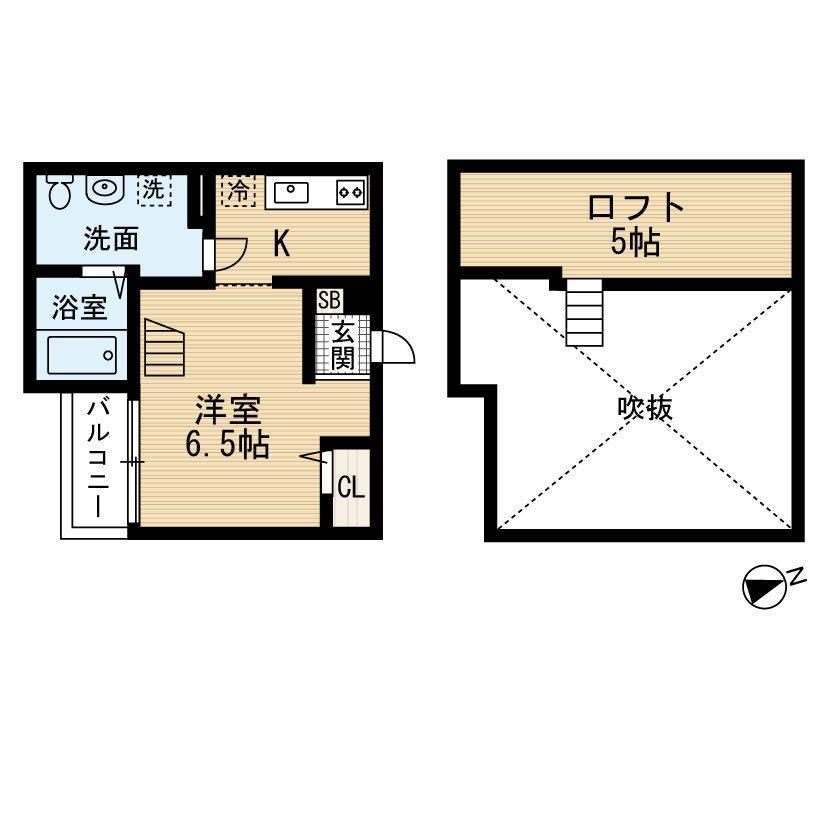 ミッドウェイヒル板宿STA(ワンルーム/1階)の間取り写真