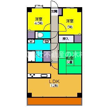 SGKマンション パピオール(3LDK/6階)の間取り写真