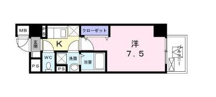 グロリア南青山(1K/3階)の間取り写真