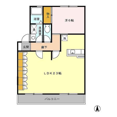 メゾン小柳(1LDK/2階)の間取り写真