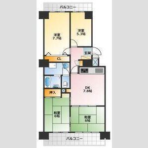 コープ野村四日市(4DK/11階)の間取り写真