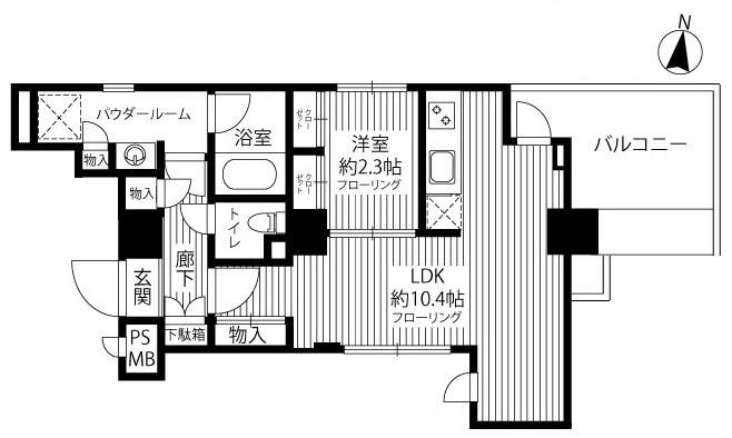 GRAND青葉台(1LDK/4階)の間取り写真