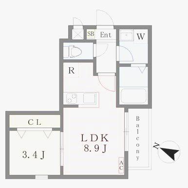 CHERIM U(1LDK/3階)の間取り写真