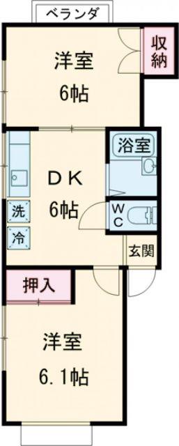 メゾンTS(2DK/2階)の間取り写真