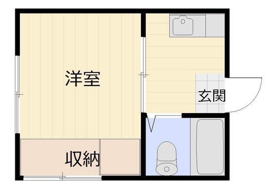 南方ハイツ(1K/2階)の間取り写真
