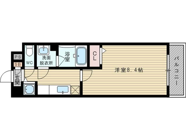 ベルマノワール(1K/2階)の間取り写真
