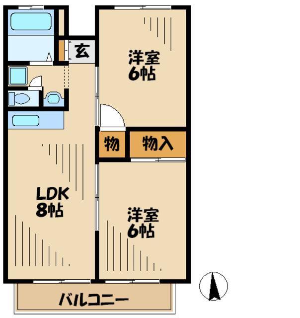 サングリーン井草(2LDK/2階)の間取り写真