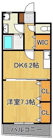 S-FORT小倉(1DK/13階)の間取り写真