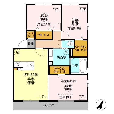 エスポワール(3LDK/3階)の間取り写真