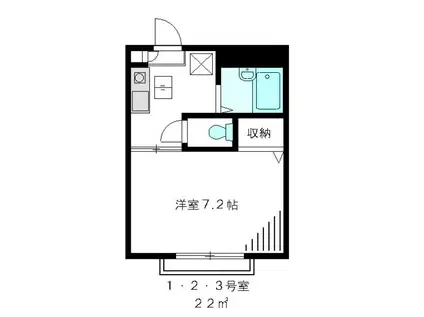 GRANDIS KICHIJOJI(1K/2階)の間取り写真