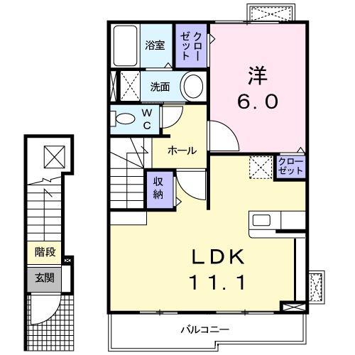 アライブ(1LDK/2階)の間取り写真