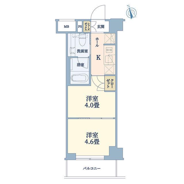 アリビオ学芸大学(2K/1階)の間取り写真