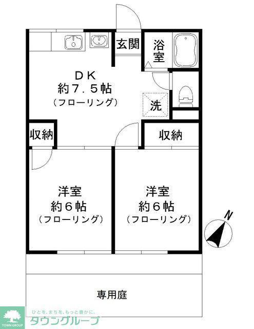 シティハイムハイムII(2DK/1階)の間取り写真