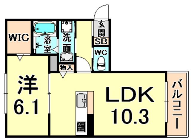 SIERRACOURT(1LDK/3階)の間取り写真
