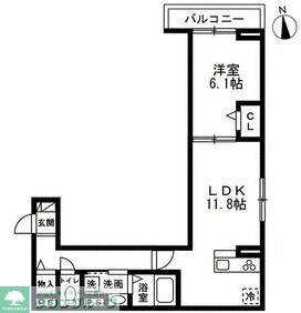 セレスティア豊玉南(1LDK/2階)の間取り写真