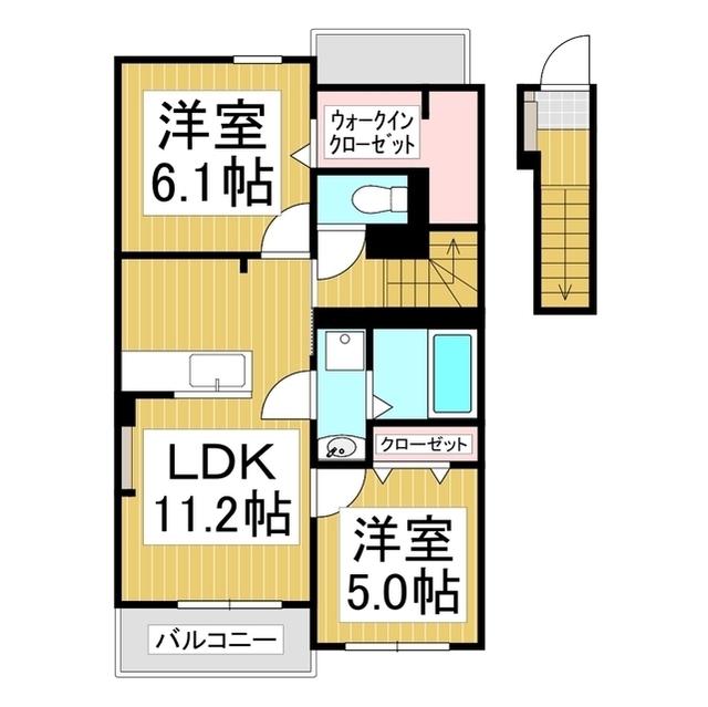シェーンフェルト H.A.K(2LDK/2階)の間取り写真