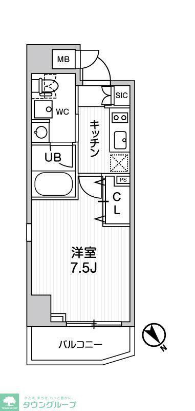 ステージファースト浅草橋III(1K/7階)の間取り写真