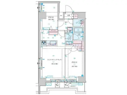 GENOVIA新子安(3LDK/8階)の間取り写真