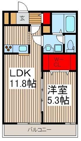 リブリラフォートIV(1LDK/1階)の間取り写真