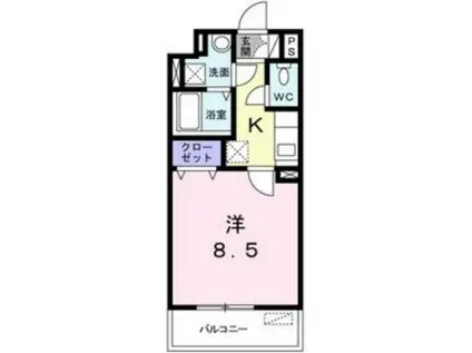 カメリア Y(1K/1階)の間取り写真