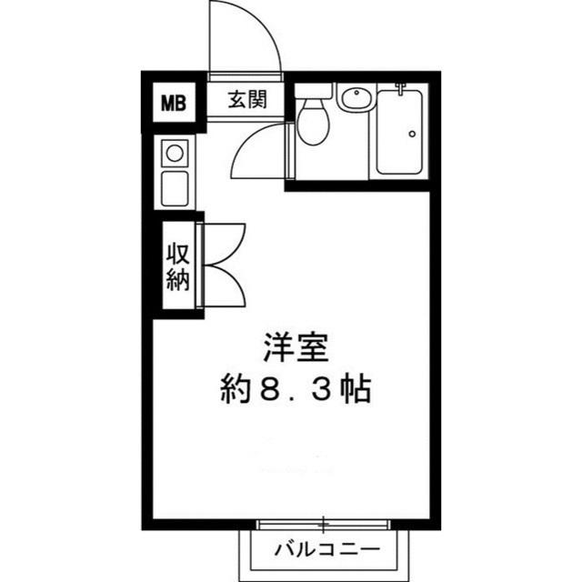 ハーモニアスガーデン(ワンルーム/1階)の間取り写真