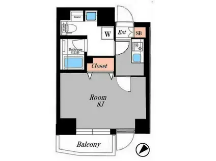 MASTERMIND JUBAN(1K/3階)の間取り写真