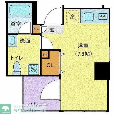 グランヴァンジーベック板橋(ワンルーム/8階)の間取り写真