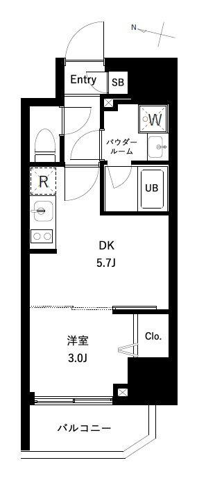 アーバンパーク川口幸町(1DK/3階)の間取り写真