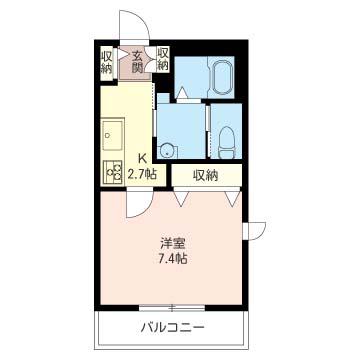 セピアメゾン(1K/1階)の間取り写真