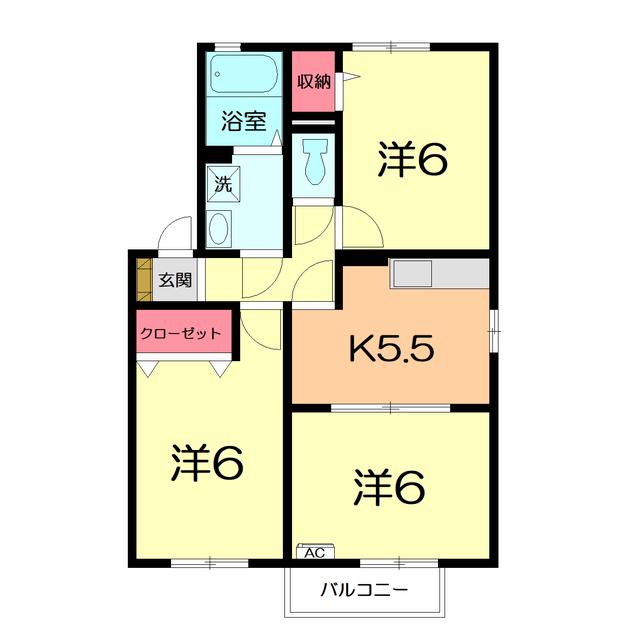 アビタシオンさいたま(3K/2階)の間取り写真