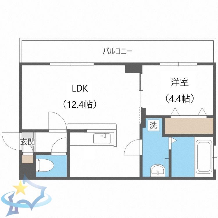 ANGE-MIGNON(1LDK/2階)の間取り写真