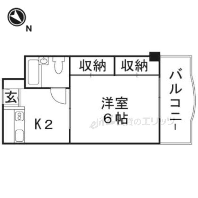 アンフィニィ庄I(1K/2階)の間取り写真