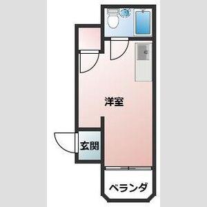 西宮マンション(ワンルーム/2階)の間取り写真