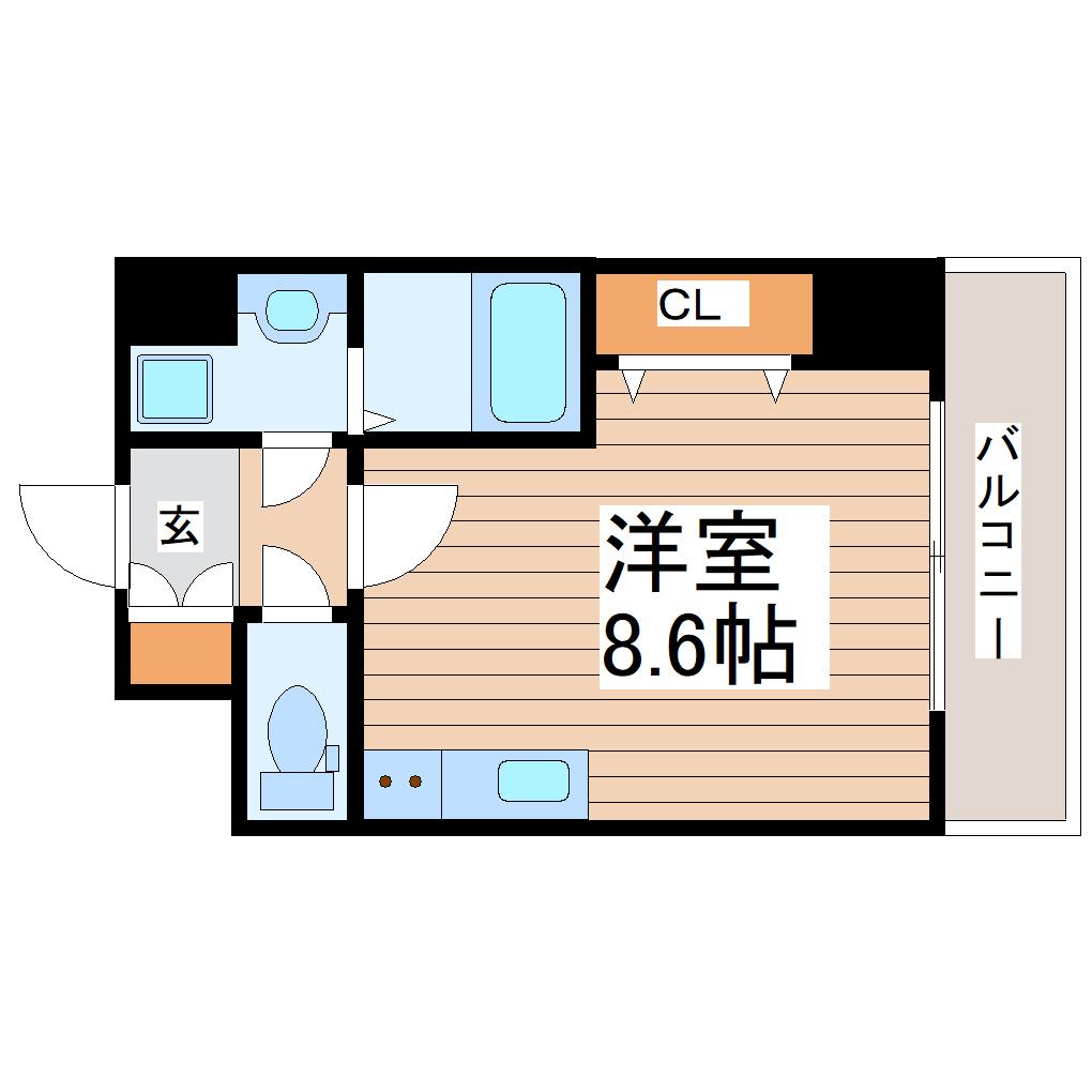 レジデンスREIWA支倉(ワンルーム/6階)の間取り写真