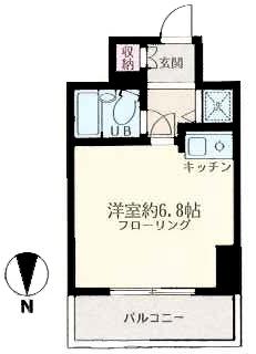 ハイシティ本郷菊坂(ワンルーム/6階)の間取り写真