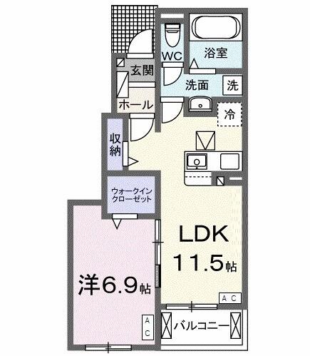 ソラニテラス(1LDK/1階)の間取り写真