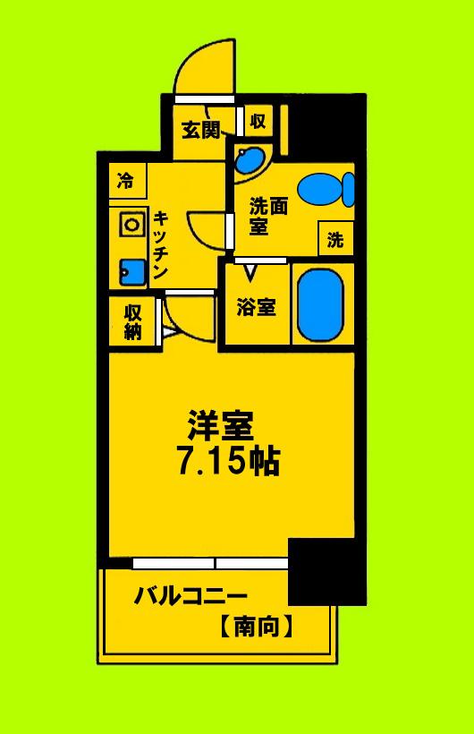 アーバンフラッツ江坂(1K/12階)の間取り写真