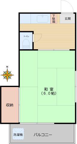 第二豊浴荘(1K/2階)の間取り写真