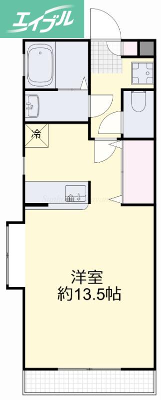 ヴィクトワール南方(1K/2階)の間取り写真