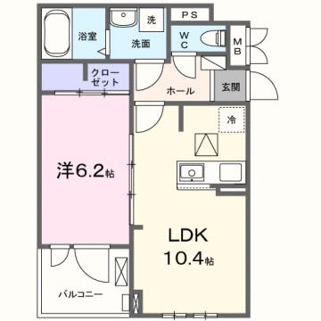 SUNLIT 三木(1LDK/1階)の間取り写真
